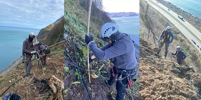 Sarp Sınır Kapısı'na giden yolda tehlike saçıyorlar! Kayalar kontrollü düşürülüyor