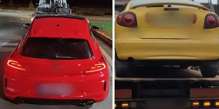 Trabzon’da çakar takılan araç trafikten men edildi