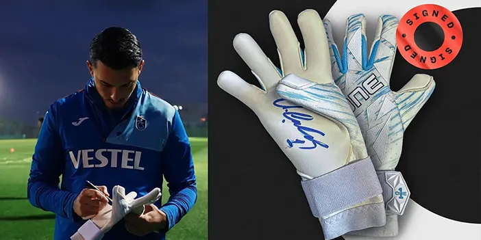 Trabzonspor'un kaptanından taraftarlara imzalı eldiven hediyesi