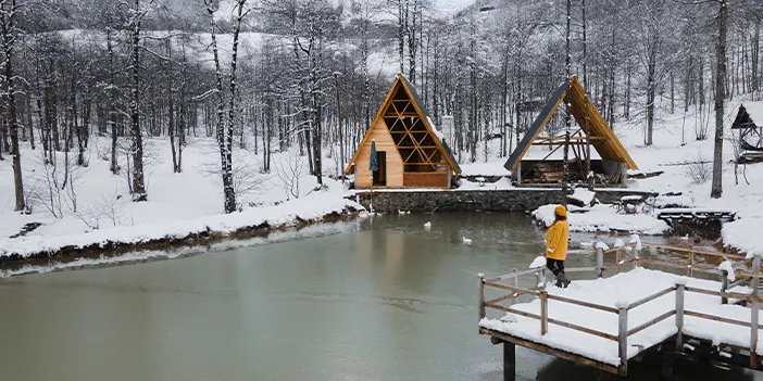 Trabzon ilkbaharda beyaza büründü