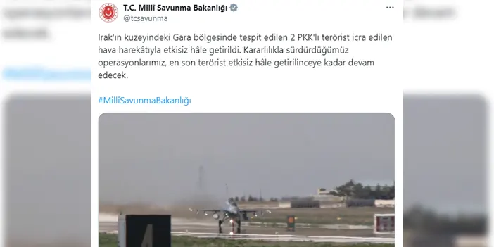 MSB duyurdu! Irak’ın kuzeyinde 2 PKK’lı terörist etkisiz