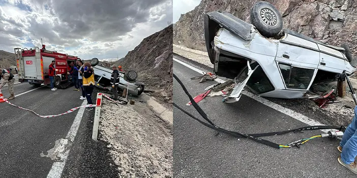 Refüje çarpan otomobil takla attı! 1 ölü 1 yaralı