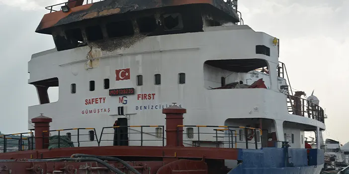 Ordu'da yangın çıkan gemide tahliye işlemleri tamamlandı