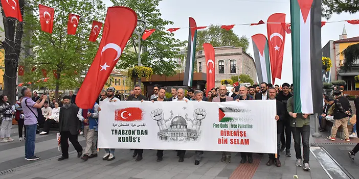 Trabzon'da Filistin'e destek yürüyüşü yapıldı