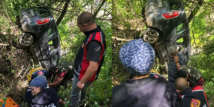 Artvin'de otomobil şarampole devrildi! 2 kişi yaralandı