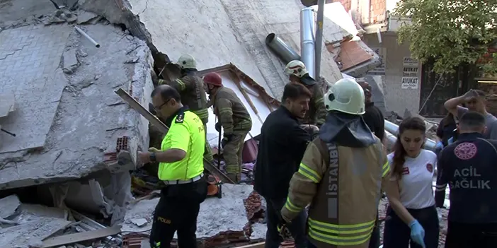 İstanbul'da bina çöktü! Enkaz altında kalanlar var