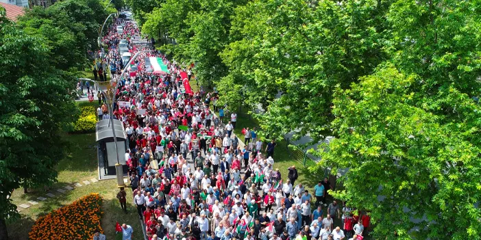 Akçaabat’ta Gazze için yürüyüş yapıldı