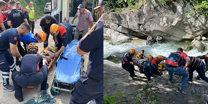 Rize'de ATV ile dereye yuvarlandılar! Yardımlarına AFAD koştu 