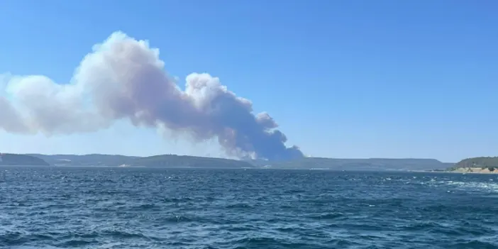 Çanakkale'de orman yangını: Boğaz'da gemi trafiği tek yönlü askıya alındı