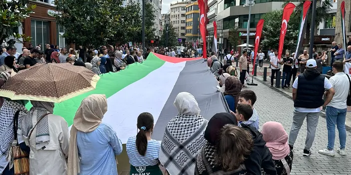 Trabzon vazgeçmiyor! Filistin'e destek için yine oradaydılar 