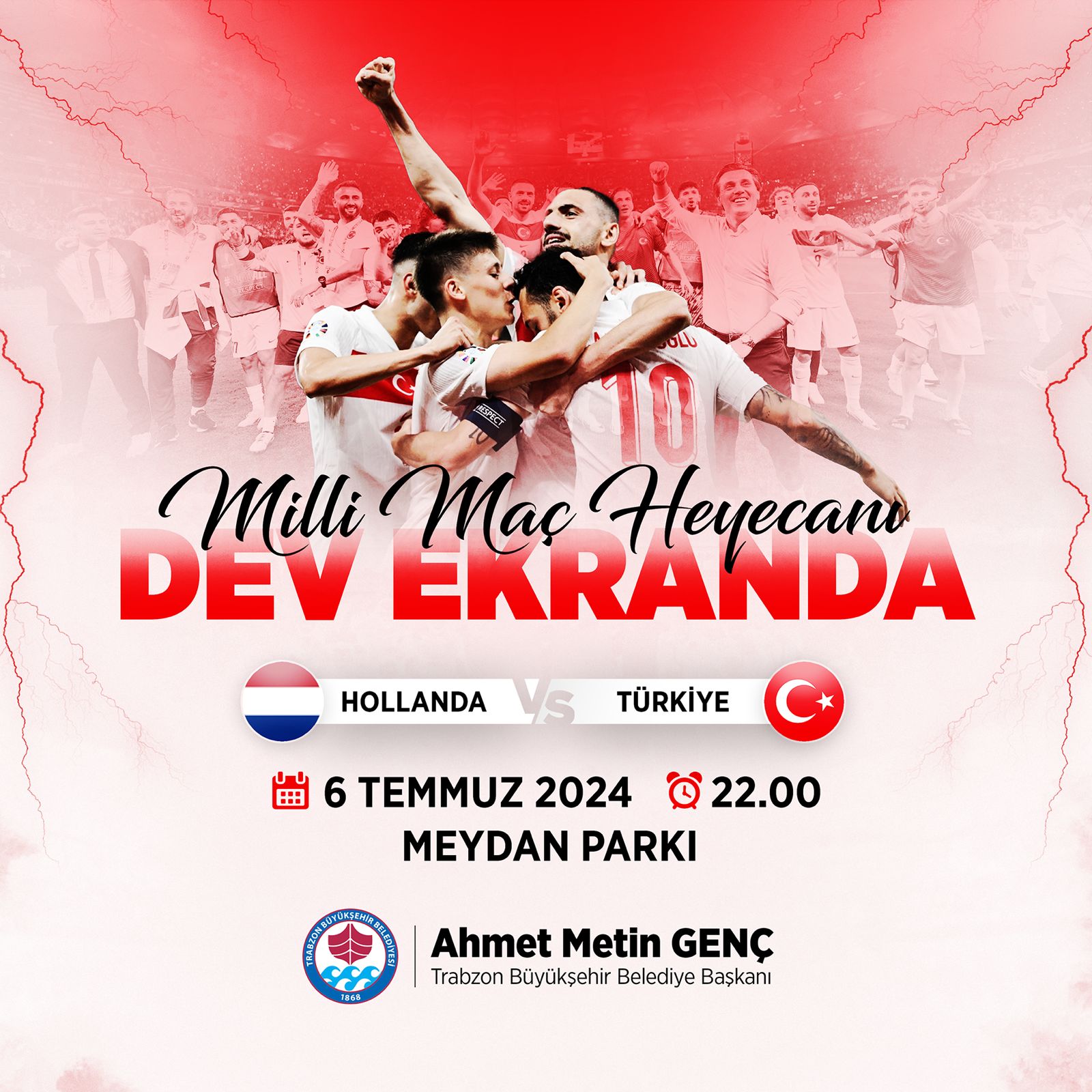 Trabzon'da çeyrek final heyecanı! Dev ekran kurulacak