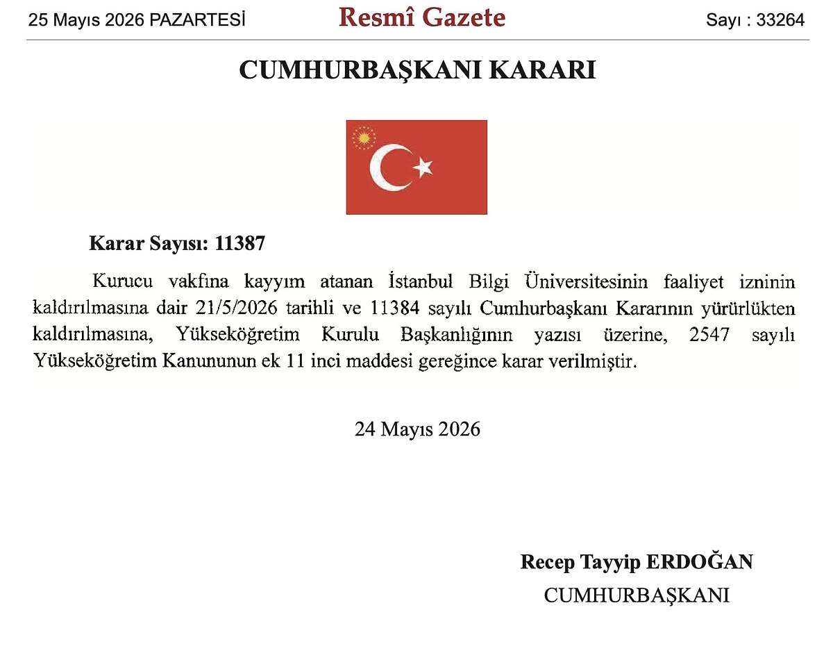 resmi-gazetede-yayimlandi-bilgi-universitesi-cumhurbaskani-erdoganin-karariyla-yeniden-acildi