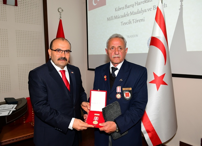 Trabzon'da Kıbrıs Gazileri için Madalya ve Berat Tevcih Töreni