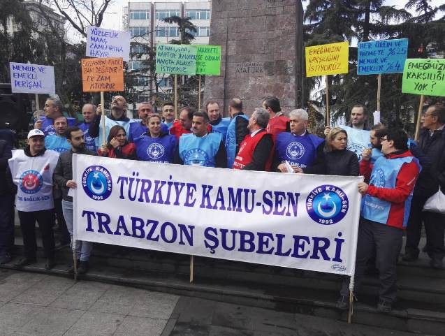 Trabzon’da memurlar bordro yaktı