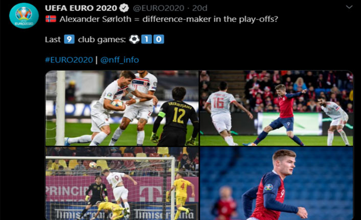 UEFA'dan Sörloth paylaşımı