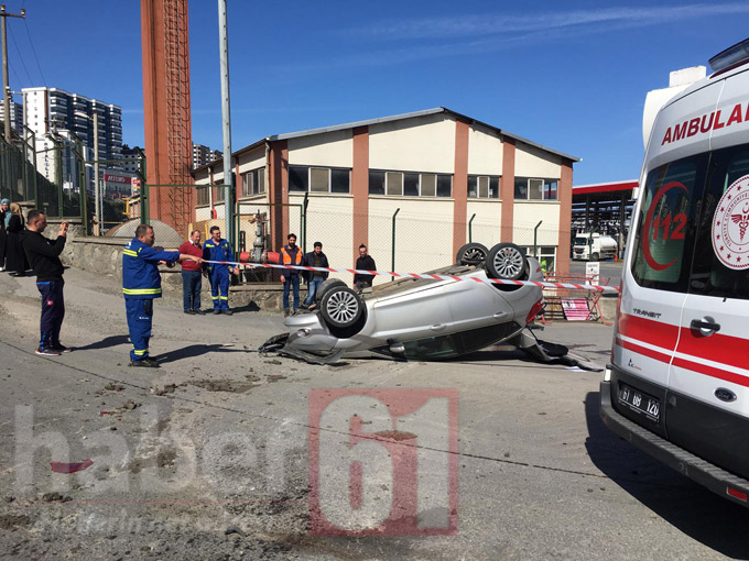 Trabzon’da otomobil alt yola uçtu! 1 yaralı