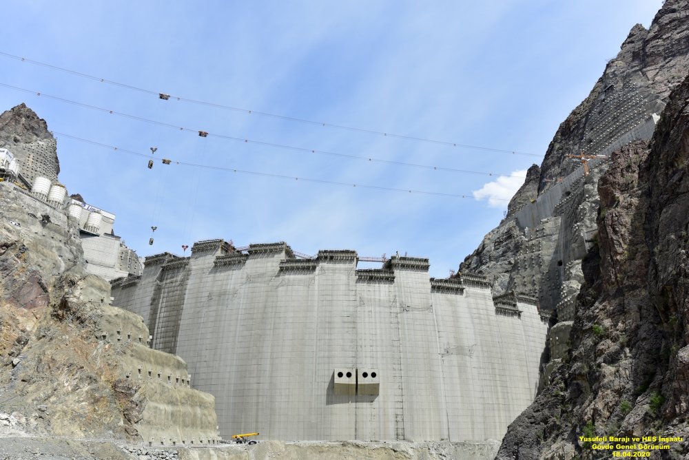 Yusufeli Barajı'nın yapım aşamaları böyle görüntülendi