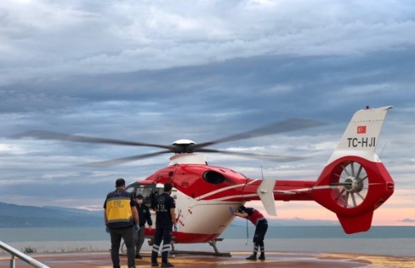 Trabzon'da helikopter ambulans 10 hasta için havalandı