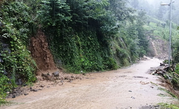 Trabzon'da şiddetli yağış heyelan getirdi