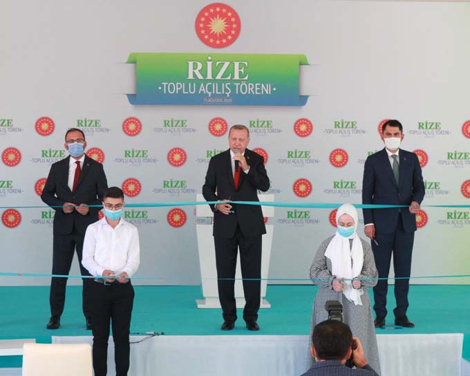 Cumhurbaşkanı Erdoğan Rize'de toplu açılış törenini gerçekleştirdi