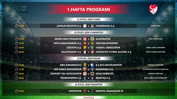 Süper Lig'de ilk 4 haftanın programı açıklandı