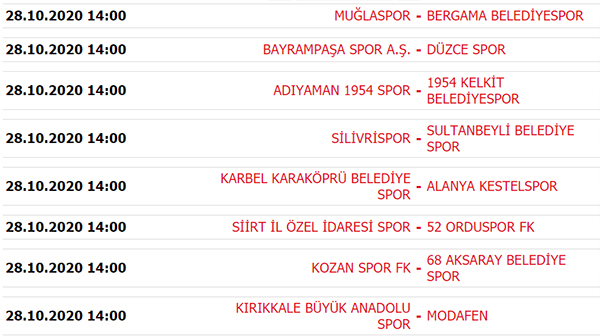 Süper Lig Puan Durumu, Süper Lig 5. Hafta maçları ve 6. Hafta programı