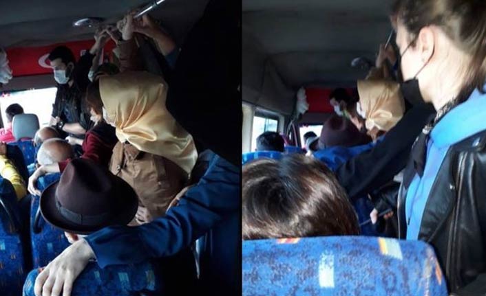 Trabzon'da 14 kişilik minibüste 30 kişi