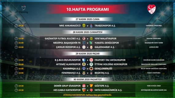 Süper Lig'de 3 haftalık program açıklandı