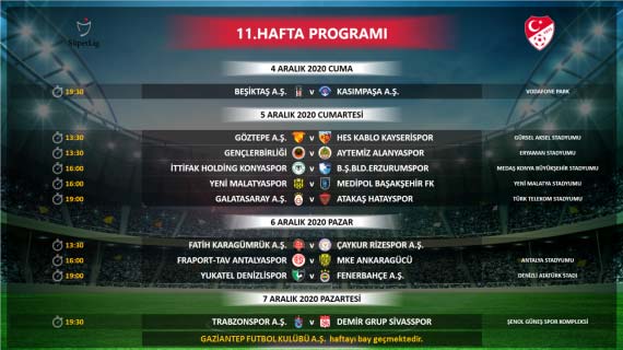 Süper Lig'de 3 haftalık program açıklandı