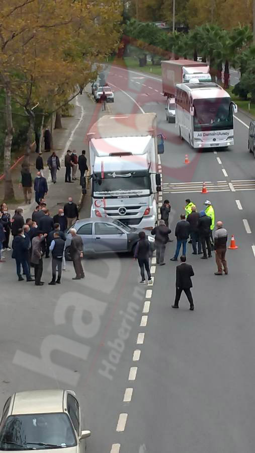 Trabzon’da kaza! Metrelerce sürüklendi