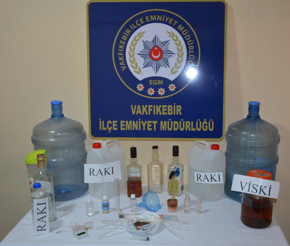 Trabzon'da sahte içki üretenlere suçüstü