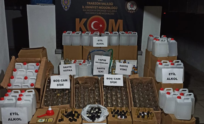 Trabzon'da sahte alkol operasyonu: 2 kişi yakalandı