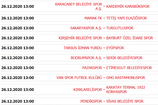 Süper Lig puan durumu, Süper Lig 14. Hafta maç sonuçları, 15. Hafta programı