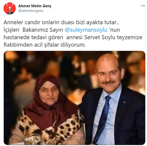 Süleyman Soylu'nun Annesi Servet Soylu hastaneye kaldırıldı!