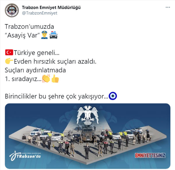 Trabzon Türkiye’de ilk sırada