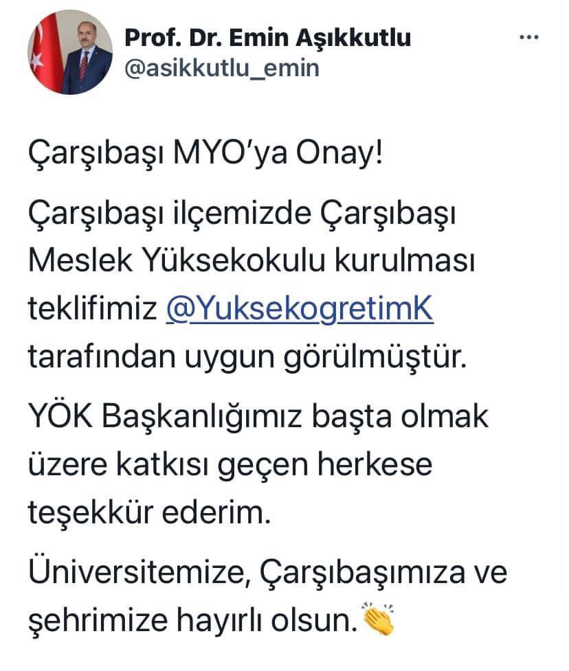 YÖK’ten Trabzon Üniversitesine onay!