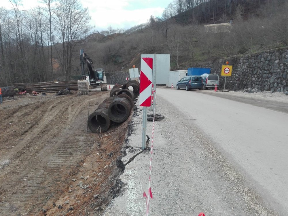 Ordu'da heyelanlı yolda çalışma başlatıldı