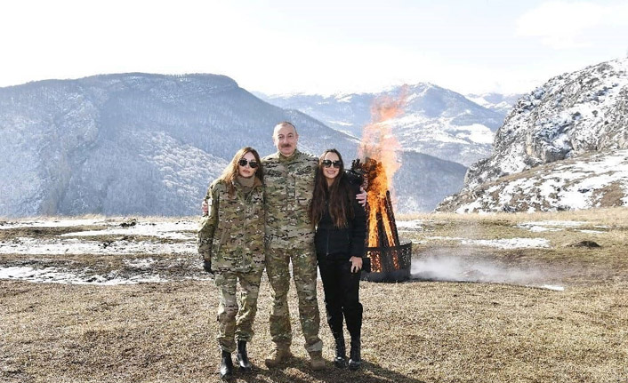 Azeri liderden Şuşa'da Nevruz ateşi