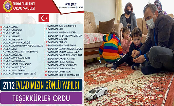 Ordu Valiliği 2 bin 112 yetim çocuğun yüzünü güldürdü