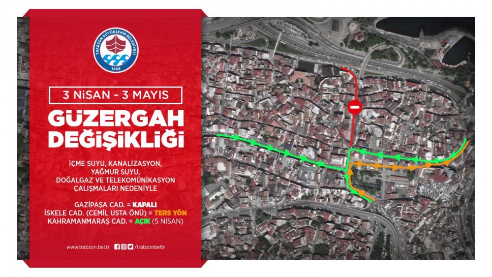 Trabzon’da o cadde 1 ay kapanıyor