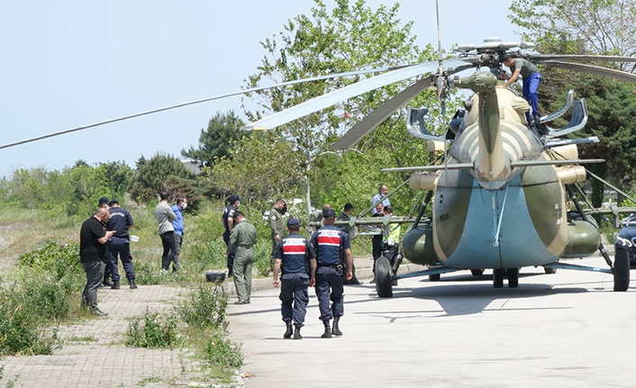 Giresun’a acil iniş yapan askeri helikoptere parça bekleniyor