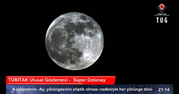 TÜBİTAK 'Süper Ay'ı canlı yayınladı