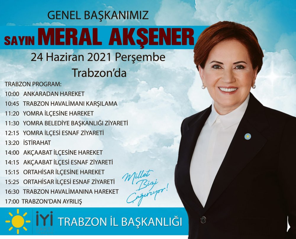 Meral Akener Trabzon’a geliyor