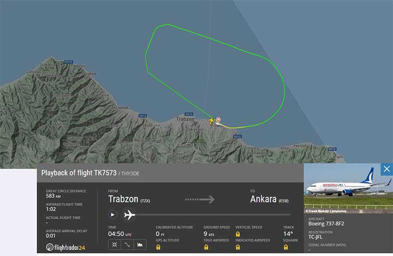 Trabzon'dan kalkan uçak kuş sürüsüne çarptı! Acil iniş yaptı