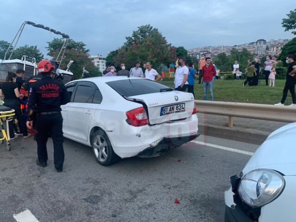Trabzon’da 3 araçlı kaza! 1 yaralı