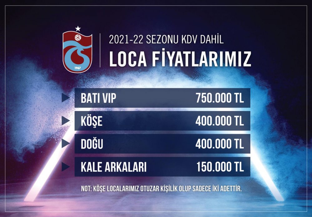 Trabzonspor'da loca satışları başladı! İşte fiyatlar