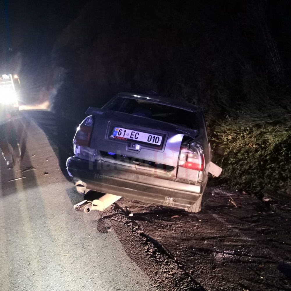 Trabzon’da otomobil şarampole uçtu