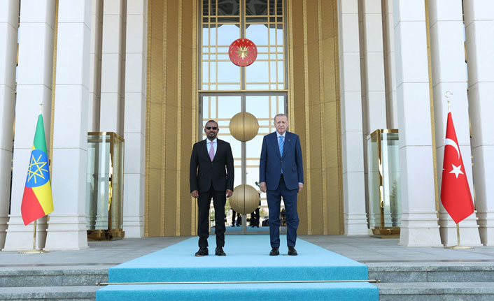 Cumhurbaşkanı Erdoğan Etiyopya Başbakanı Ahmed'i resmi törenle karşıladı