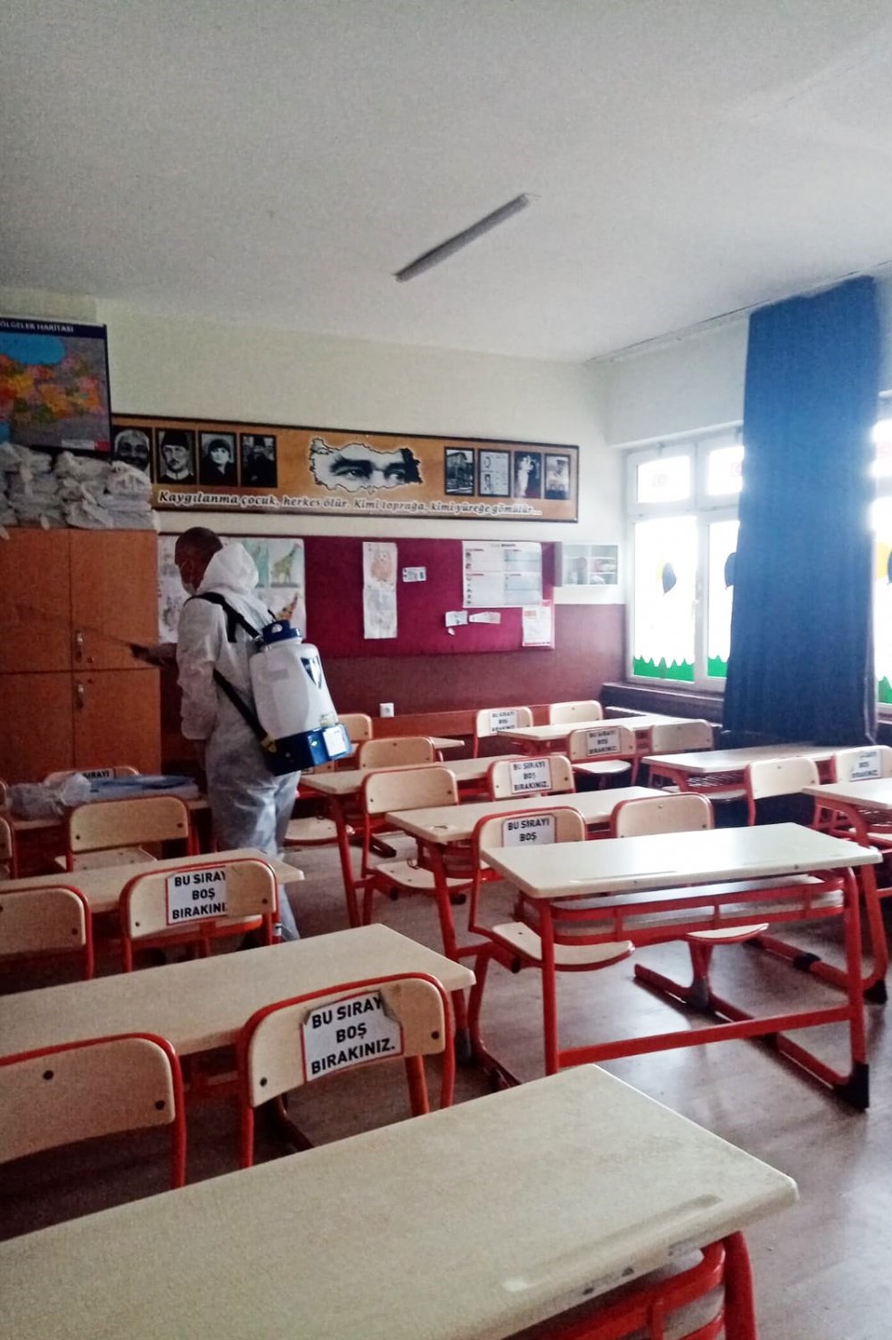Giresun’da okullar dezenfekte ediliyor