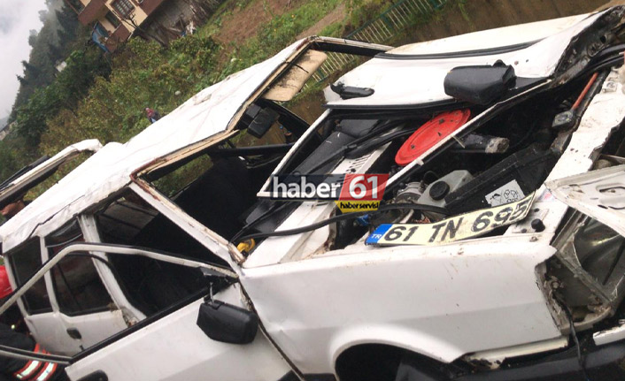 Trabzon'da araç dereye uçtu: 2 Ölü
